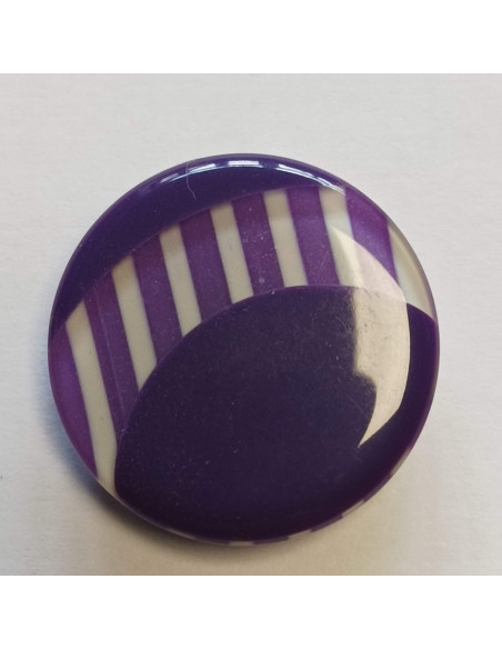 Bouton polyester à pied, 22 mm, rond, violet
