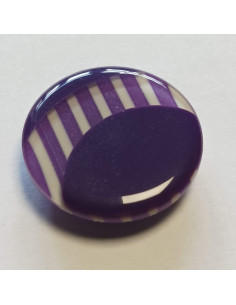 Bouton polyester à pied, 22 mm, rond, violet 2