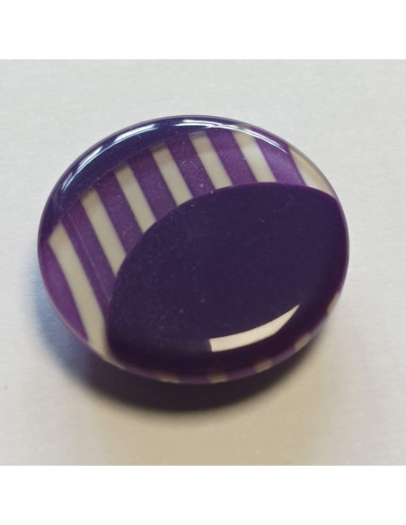 Bouton polyester à pied, 22 mm, rond, violet