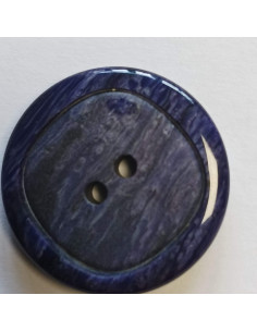 Bouton polyester 2 trous, 22 mm, rond, violet