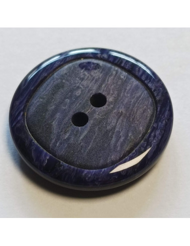 Bouton polyester 2 trous, 22 mm, rond, violet