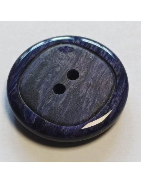 Bouton polyester 2 trous, 22 mm, rond, violet