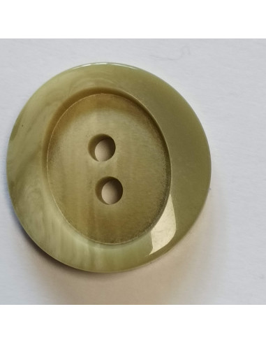 Bouton polyester 2 trous, 28 mm, rond, vert