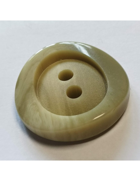 Bouton polyester 2 trous, 28 mm, rond, vert