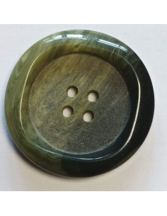Bouton polyester 4 trous, 27 mm, rond, vert