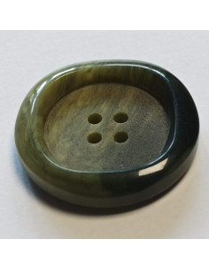 Bouton polyester 4 trous, 27 mm, rond, vert 2
