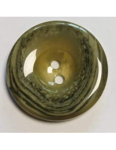 Bouton polyester 2 trous, 34 mm, rond, vert