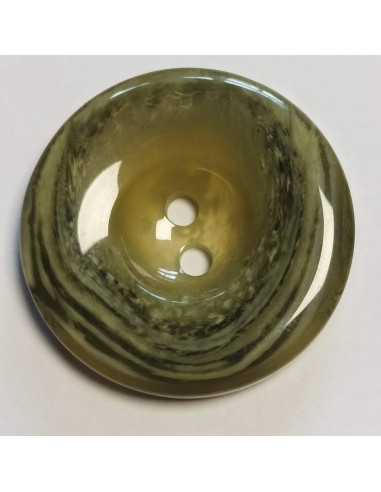 Bouton polyester 2 trous, 34 mm, rond, vert