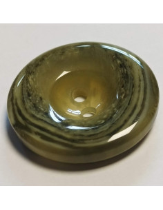 Bouton polyester 2 trous, 34 mm, rond, vert 2