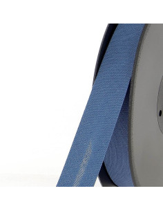 Biais tout textile, polycoton, 20mm, bleu jean