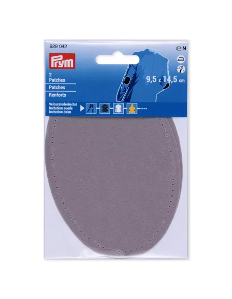 Renforts daim Prym gris clair 9,5 x 14,5 cm | Zephyr Tissus