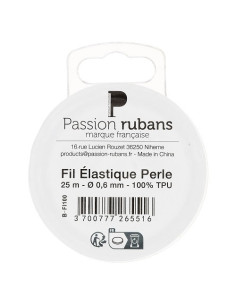 Fil élastique transparent, 0,6mm, 25m, création bijoux
