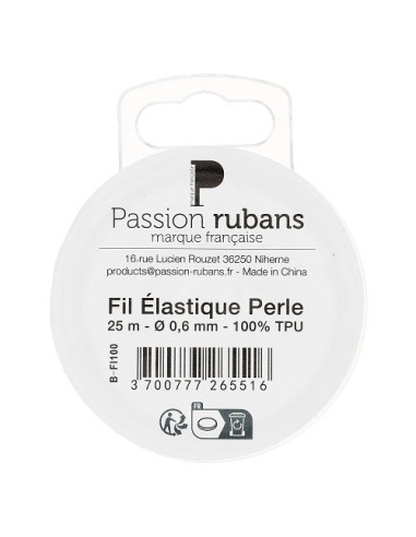 Fil élastique pour perles, 0,6mm, transparent