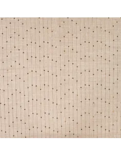 Tissu, Lin & Rayon Rayures Sequins, Beige Naturel, Laize 140 cm, 30% Lin 70% Rayon 170g/m²