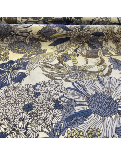 Tencel & lin, fleurs bleues 2