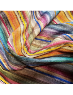 Viscose lin, impression digitale, rayures colorées 2