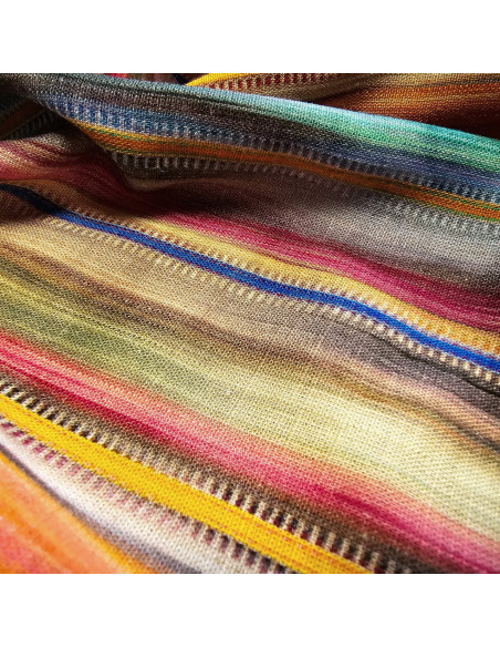 Viscose lin, impression digitale, rayures colorées