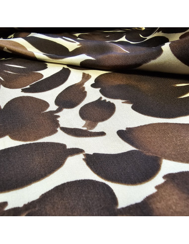 Satin de viscose, fleurs marron