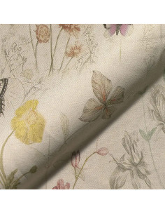 Demi-natté, aspect lin, impression digitale, papillons 2