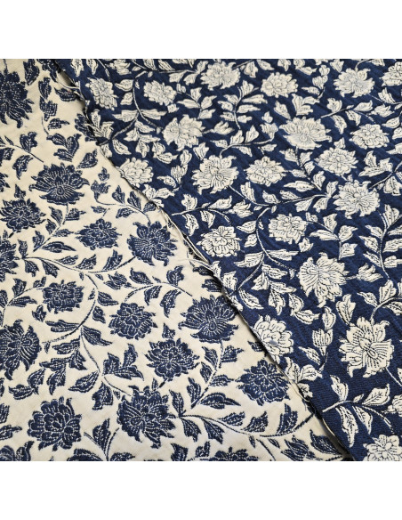 Tissu jacquard Deepsi, bleu