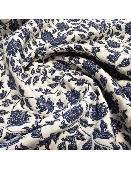Tissu jacquard Deepsi, bleu