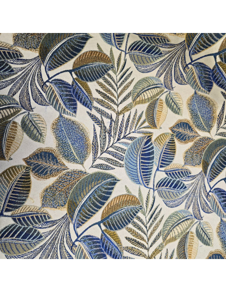 Tissu jacquard Cacao, bleu