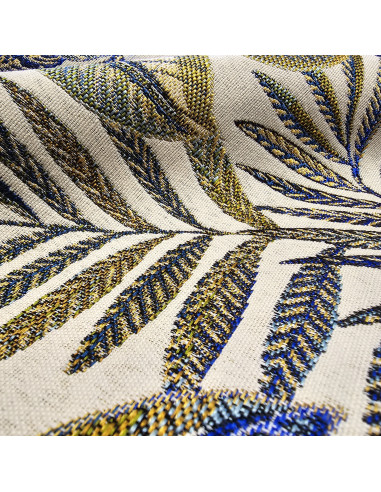 Tissu jacquard Cacao, bleu