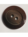 Bouton polyester 2 trous, 28 mm, rond, marron