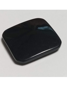 Bouton polyester à pied, 30 mm, carré, noir 2