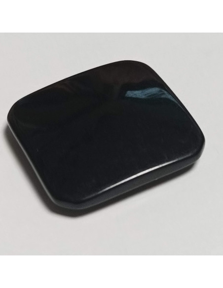 Bouton polyester à pied, 30 mm, carré, noir