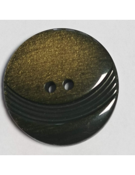Bouton polyester à trous, 27 mm, rond, vert