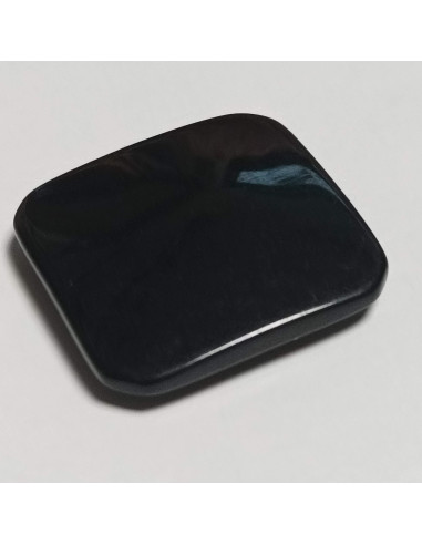 Bouton polyester à pied, 30 mm, carré, noir