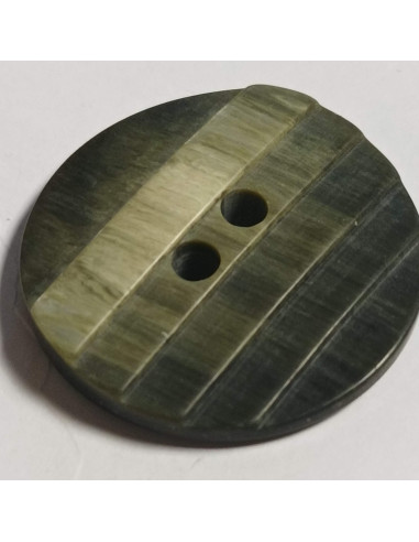 Bouton polyester 2 trous, 27 mm, rond, vert