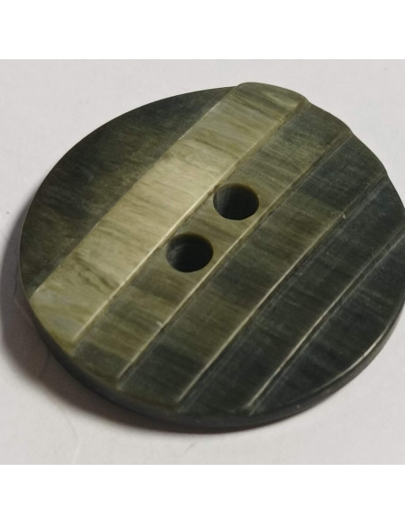 Bouton polyester 2 trous, 27 mm, rond, vert