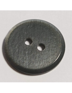 Bouton polyester 2 trous, 23 mm, rond, gris 2