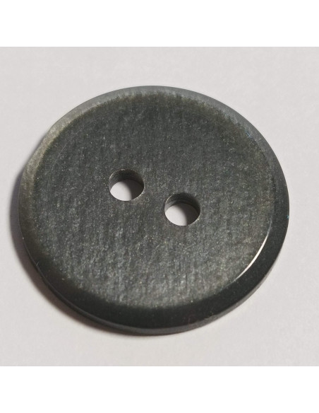 Bouton polyester 2 trous, 23 mm, rond, gris