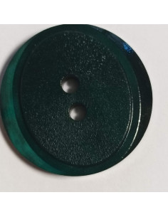 Bouton polyester 2 trous, 27 mm, rond, vert