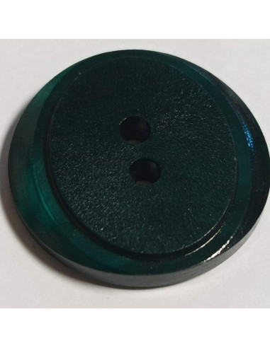 Bouton polyester 2 trous, 27 mm, rond, vert