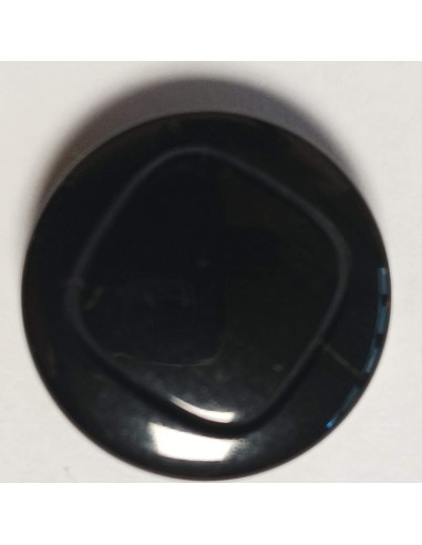 Bouton polyester à tunnel, 18 mm, rond, noir