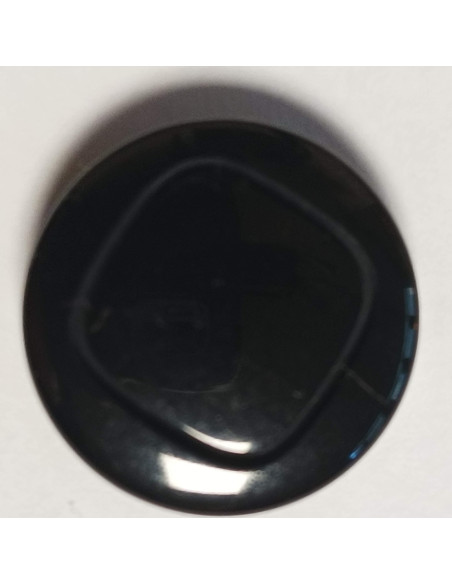 Bouton polyester à tunnel, 18 mm, rond, noir