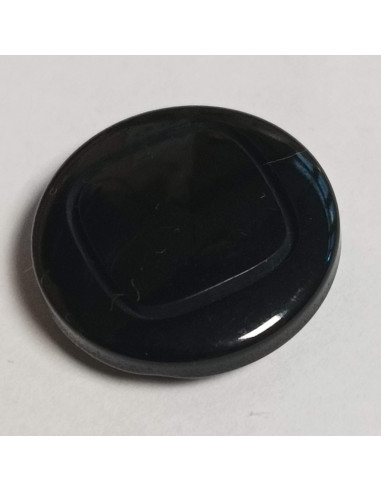 Bouton polyester à tunnel, 18 mm, rond, noir