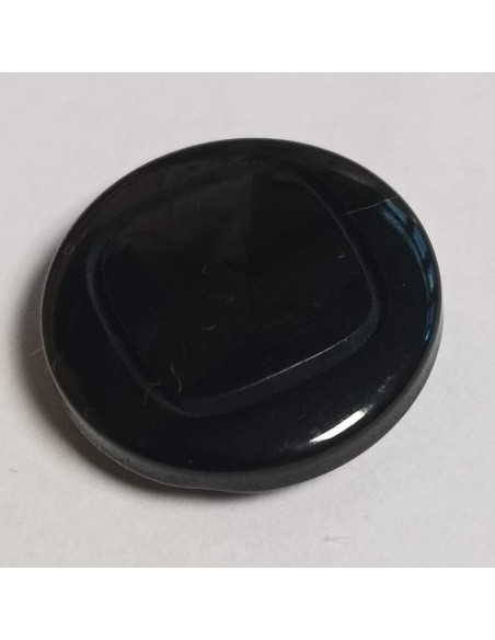 Bouton polyester à tunnel, 18 mm, rond, noir