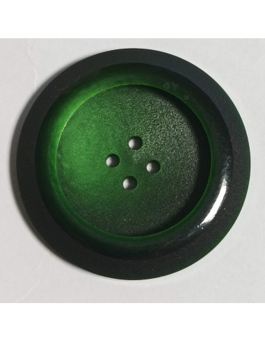 Bouton polyester 4 trous, 35 mm, rond, vert