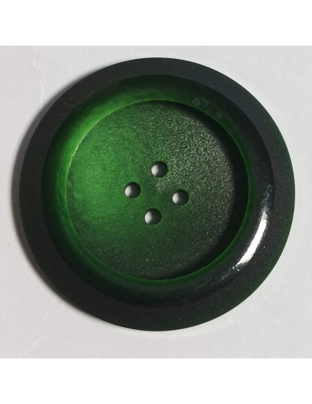 Bouton polyester 4 trous, 35 mm, rond, vert