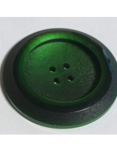 Bouton polyester 4 trous, 35 mm, rond, vert 2