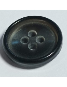 Bouton polyester 4 trous, 19 mm, rond, gris 2