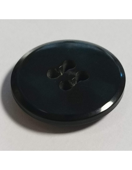 Bouton polyester 4 trous, 20 mm, rond, noir