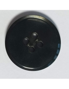 Bouton polyester 4 trous, 20 mm, rond, noir
