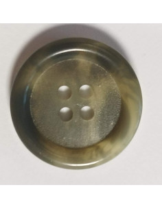 Bouton polyester 4 trous, 20 mm, rond, vert