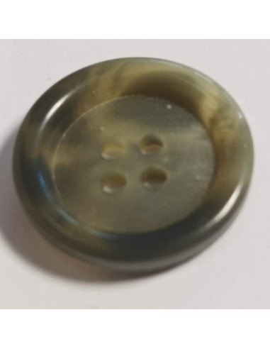 Bouton polyester 4 trous, 20 mm, rond, vert